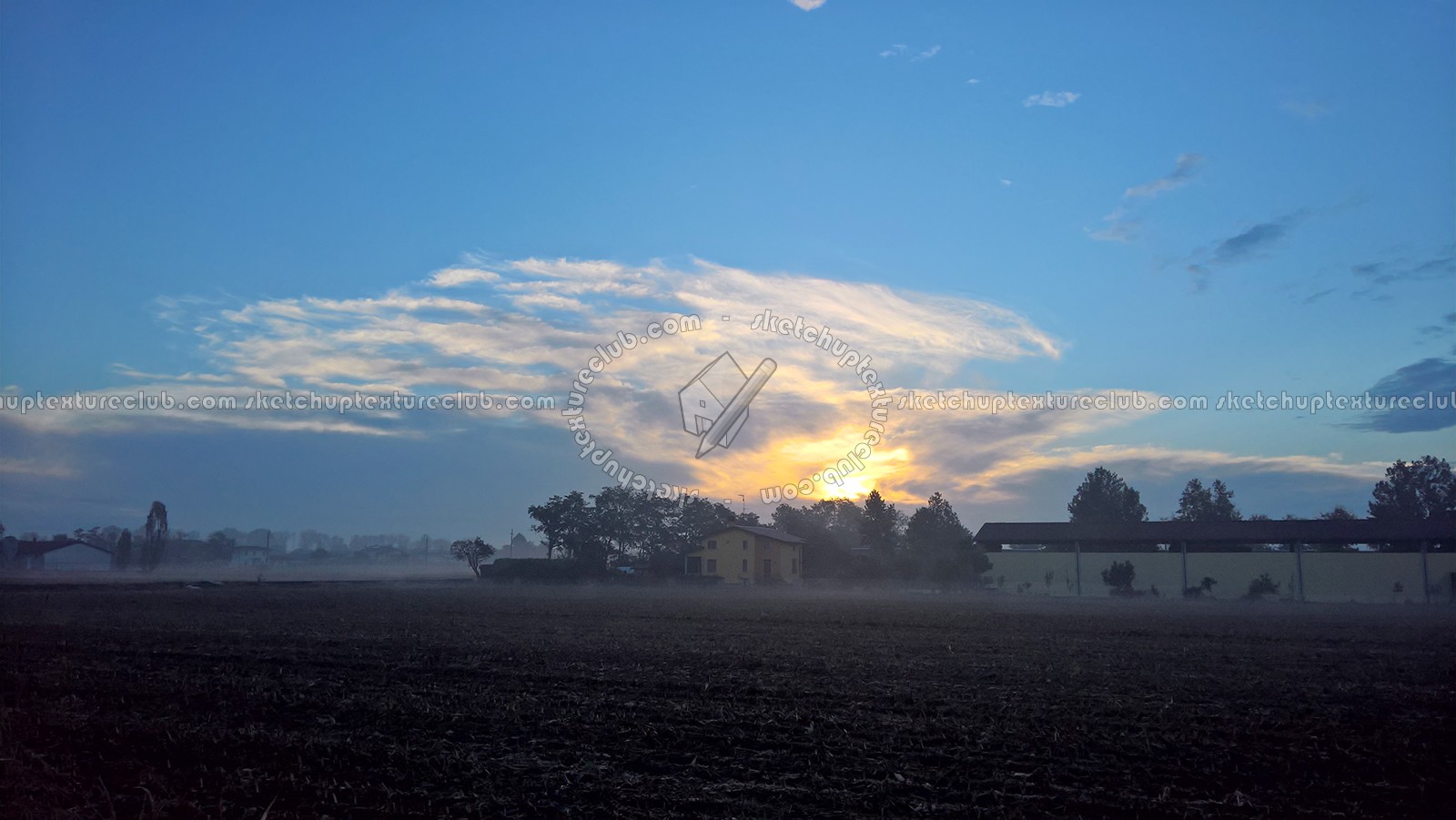 Textures - BACKGROUNDS & LANDSCAPES - SUNRISES & SUNSETS - Foggy morning in the countryside landscape 18403