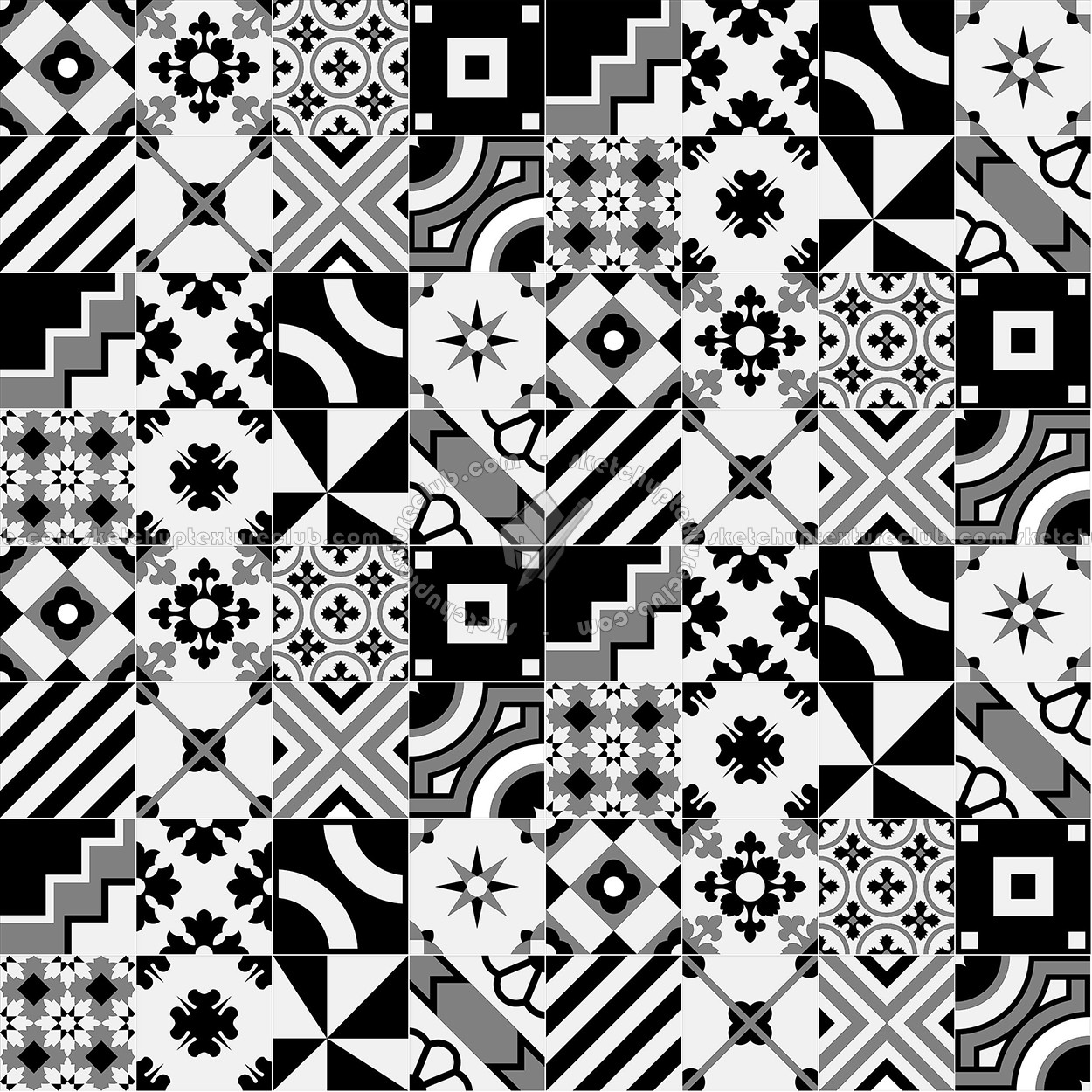 Textures   -   ARCHITECTURE   -   TILES INTERIOR   -   Ornate tiles   -   Patchwork  - Patchwork tile texture seamless 16820 (seamless)