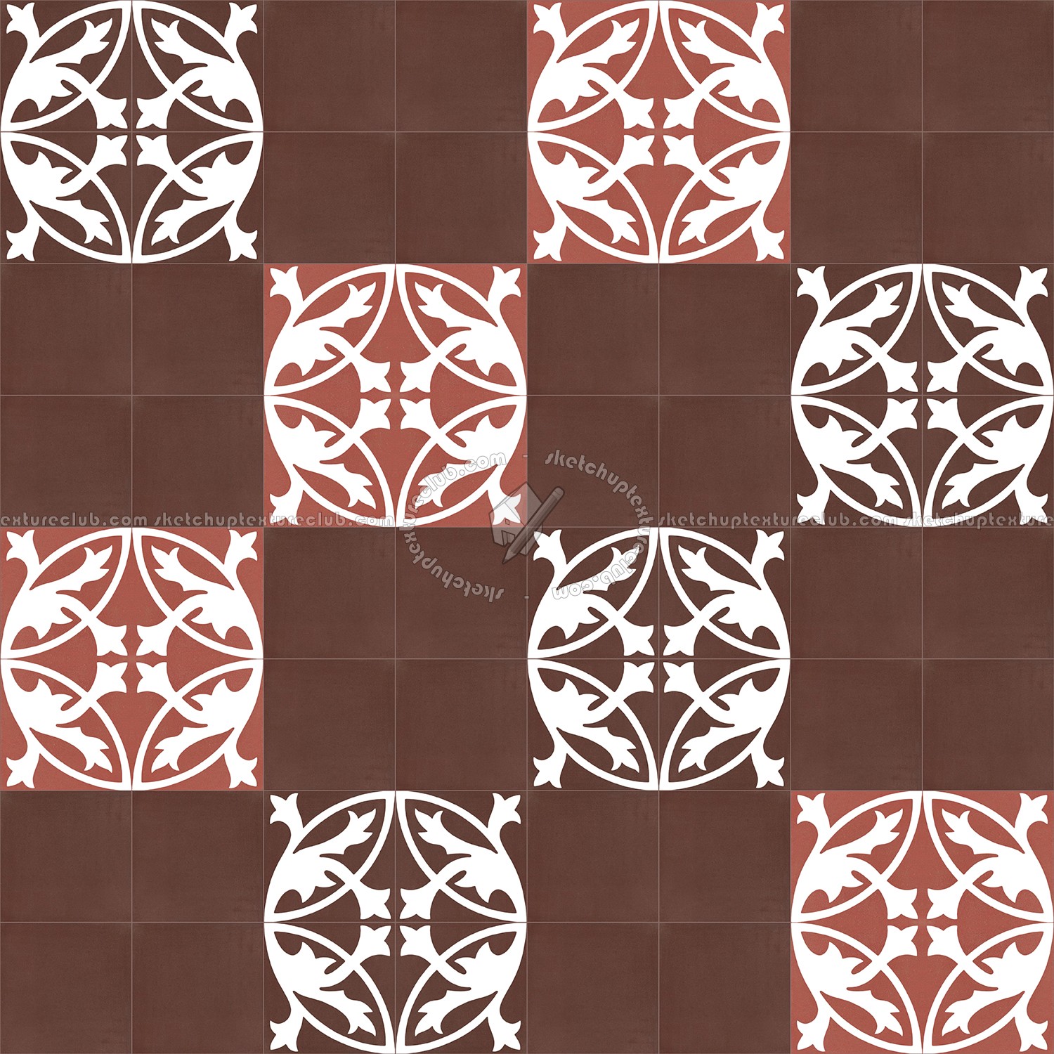 Textures - ARCHITECTURE - TILES INTERIOR - Cement - Encaustic - Encaustic - Traditional encaustic cement ornate tile texture seamless 13484 (seamless)