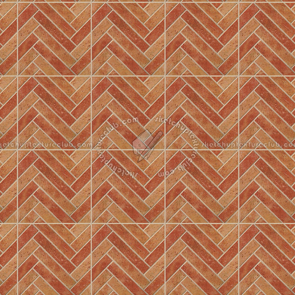 Textures   -   ARCHITECTURE   -   PAVING OUTDOOR   -   Terracotta   -   Herringbone  - Cotto paving herringbone outdoor texture seamless 06776 (seamless)