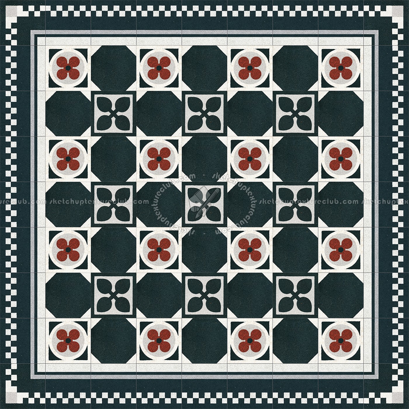 Textures   -   ARCHITECTURE   -   TILES INTERIOR   -   Cement - Encaustic   -   Cement  - Cement concrete tile texture seamless 13366 (seamless)