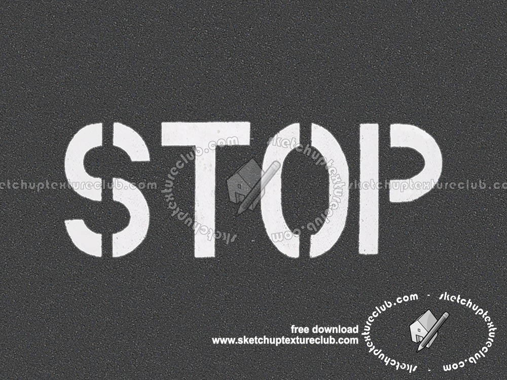 Textures - ARCHITECTURE - ROADS - Roads Markings - Road markings stop sign texture seamless 18788 (seamless)