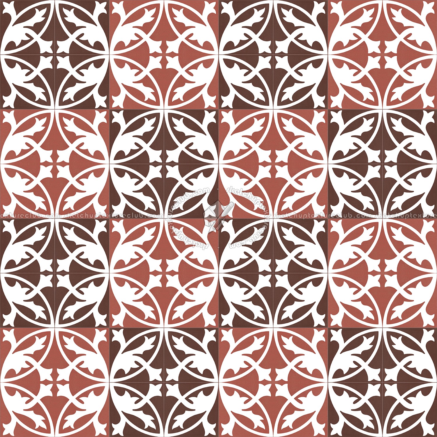 Textures - ARCHITECTURE - TILES INTERIOR - Cement - Encaustic - Encaustic - Traditional encaustic cement ornate tile texture seamless 13489 (seamless)