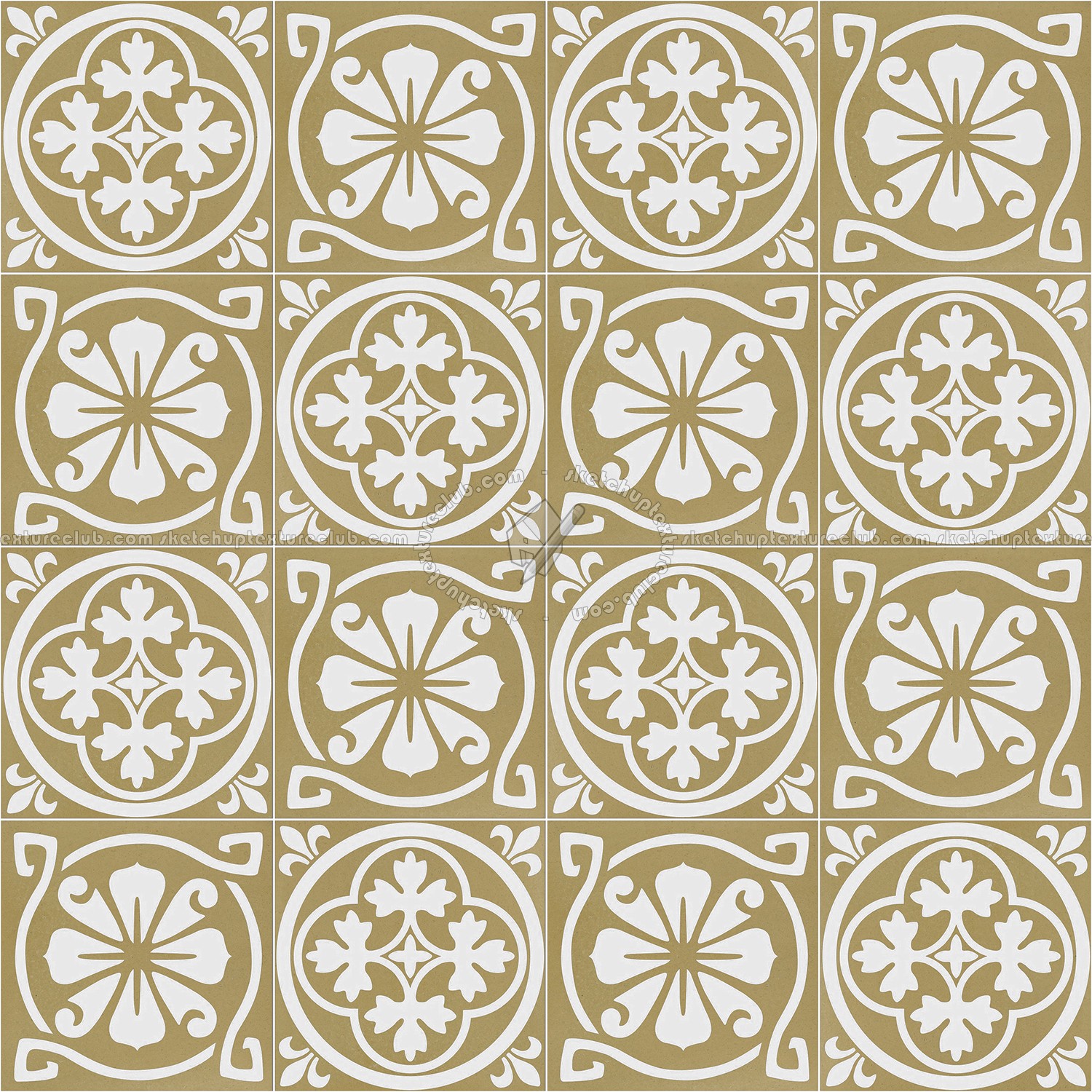 Textures - ARCHITECTURE - TILES INTERIOR - Cement - Encaustic - Victorian - Victorian cement floor tile texture seamless 13708 (seamless)