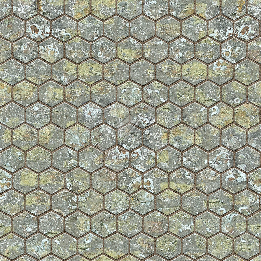 Textures   -   ARCHITECTURE   -   PAVING OUTDOOR   -   Hexagonal  - Dirty stone paving outdoor hexagonal texture seamless 06037 (seamless)