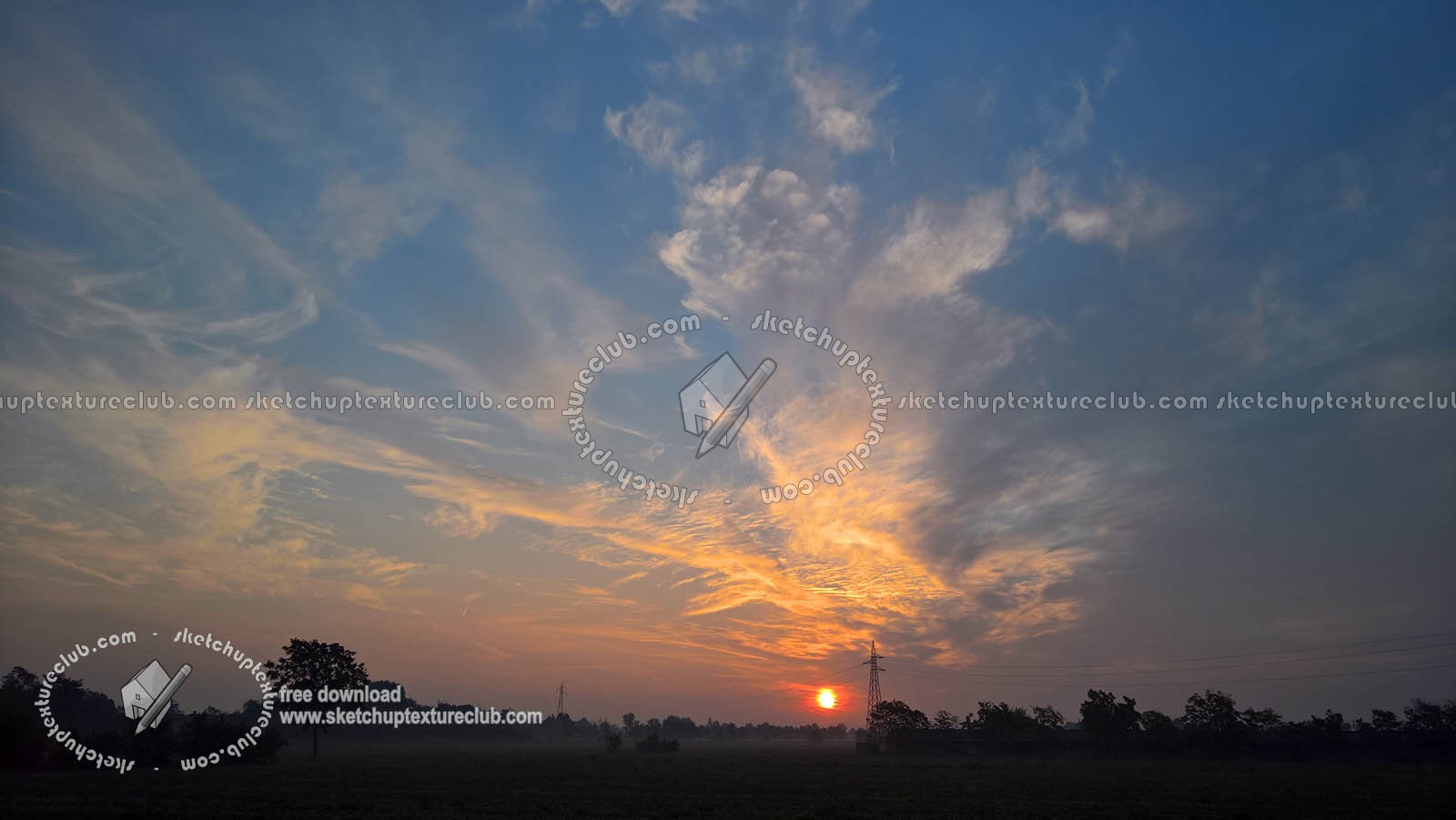 Textures - BACKGROUNDS & LANDSCAPES - SUNRISES & SUNSETS - Sunrise with countryside background 18538