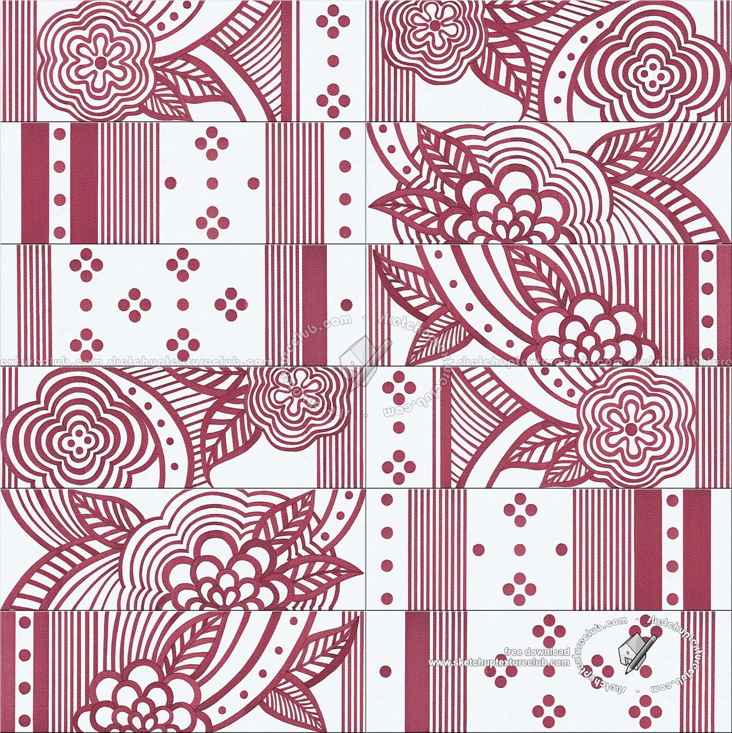 Textures - ARCHITECTURE - TILES INTERIOR - Ornate tiles - Patchwork - Ceramic patchwork tile texture seamless 20225 (seamless)