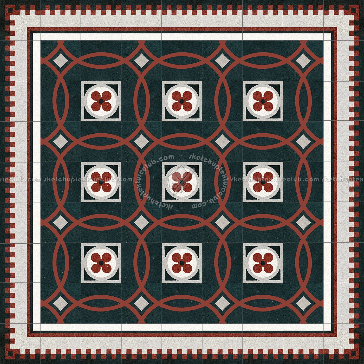 Textures   -   ARCHITECTURE   -   TILES INTERIOR   -   Cement - Encaustic   -   Cement  - Cement concrete tile texture seamless 13372 (seamless)