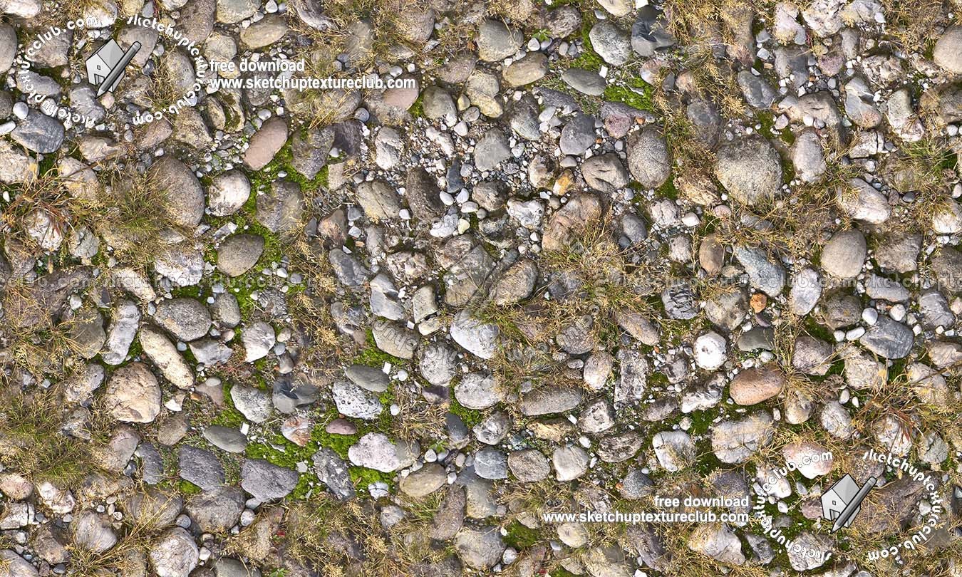 Textures   -   ARCHITECTURE   -   ROADS   -   Paving streets   -   Rounded cobble  - Rounded cobblestone with dry grass texture seamless 19349 (seamless)