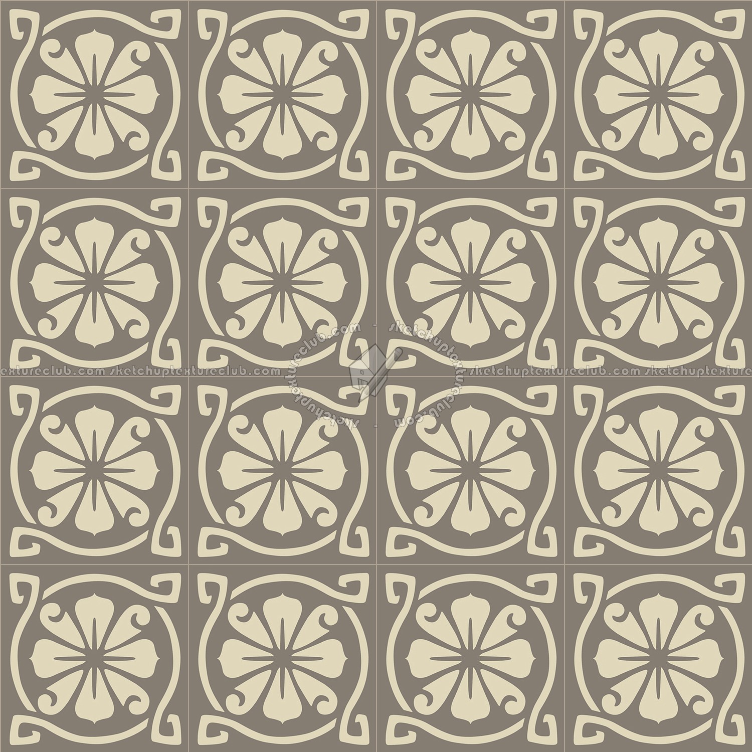 Textures   -   ARCHITECTURE   -   TILES INTERIOR   -   Cement - Encaustic   -   Victorian  - Victorian cement floor tile texture seamless 13712 (seamless)