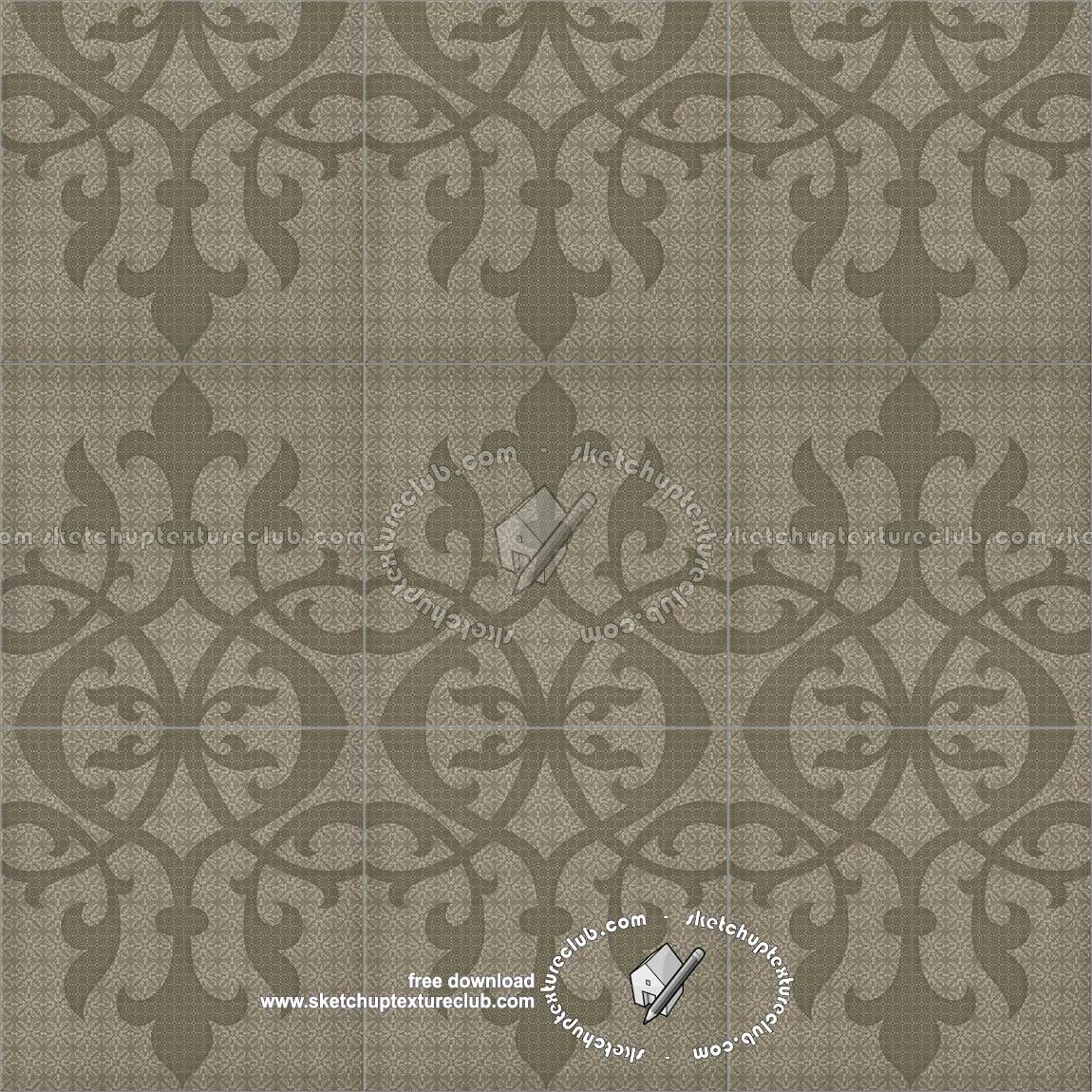 Textures - ARCHITECTURE - TILES INTERIOR - Ornate tiles - Mixed patterns - Ceramic ornate tile texture seamless 20311 (seamless)