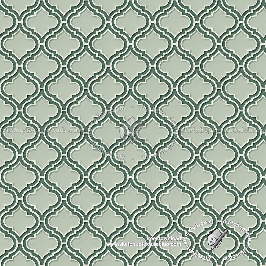 Textures - ARCHITECTURE - TILES INTERIOR - Ornate tiles - Geometric patterns - Arabescque mosaic tile texture seamless 18921 (seamless)