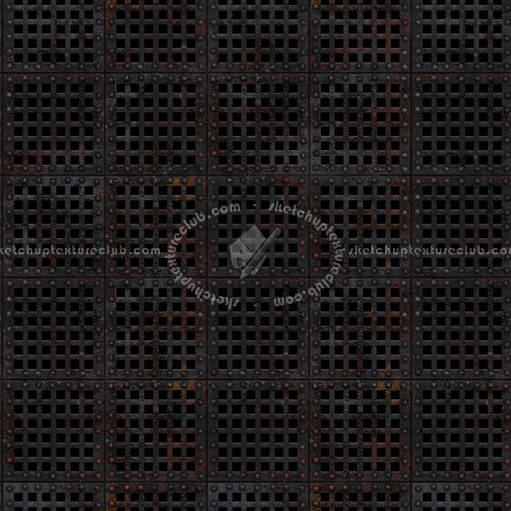 Textures - MATERIALS - METALS - Perforated - Rusty iron industrial perforate metal texture seamless 10535 (seamless)