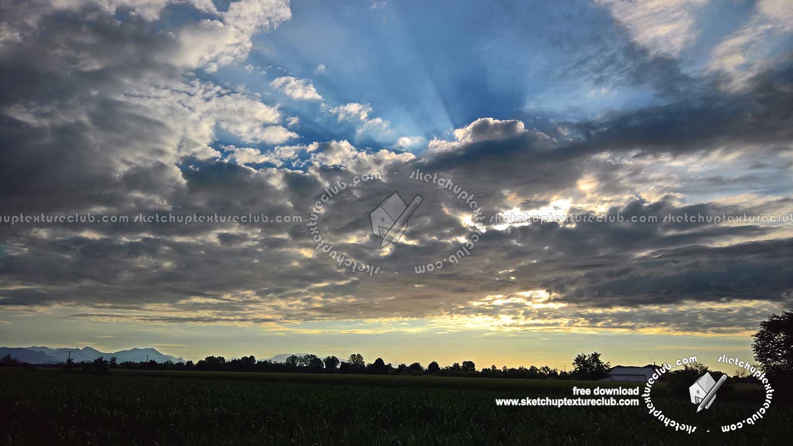 Textures   -   BACKGROUNDS &amp; LANDSCAPES   -   SUNRISES &amp; SUNSETS  - Sunrise with rural background 20799