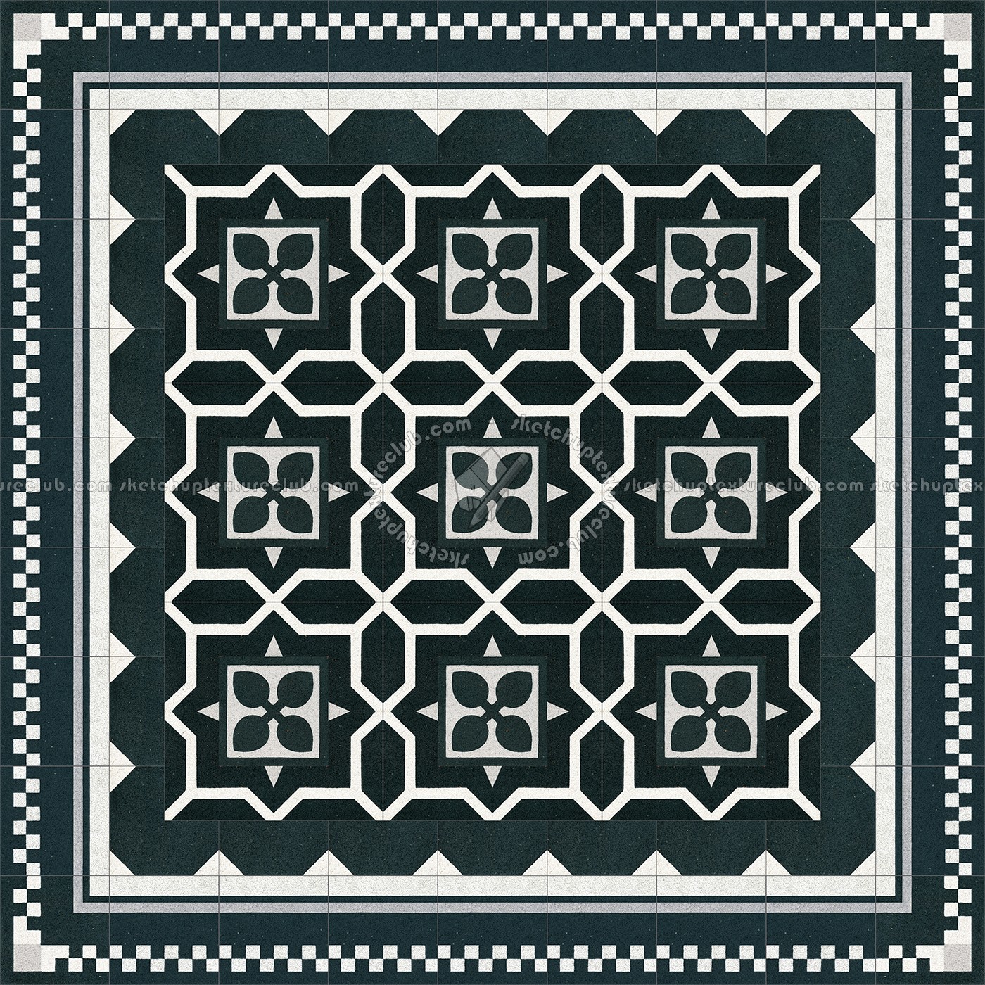 Textures   -   ARCHITECTURE   -   TILES INTERIOR   -   Cement - Encaustic   -   Cement  - Cement concrete tile texture seamless 13380 (seamless)