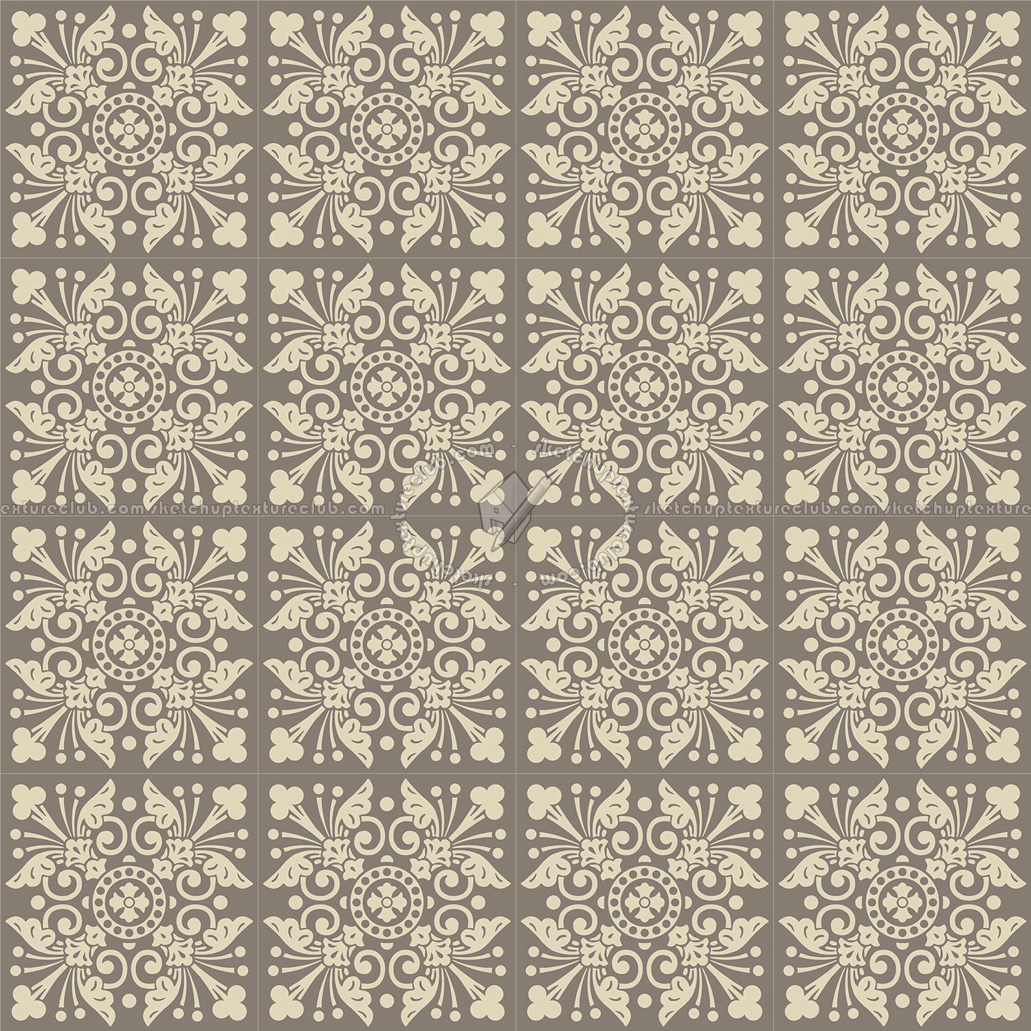 Textures   -   ARCHITECTURE   -   TILES INTERIOR   -   Cement - Encaustic   -   Victorian  - Victorian cement floor tile texture seamless 13720 (seamless)