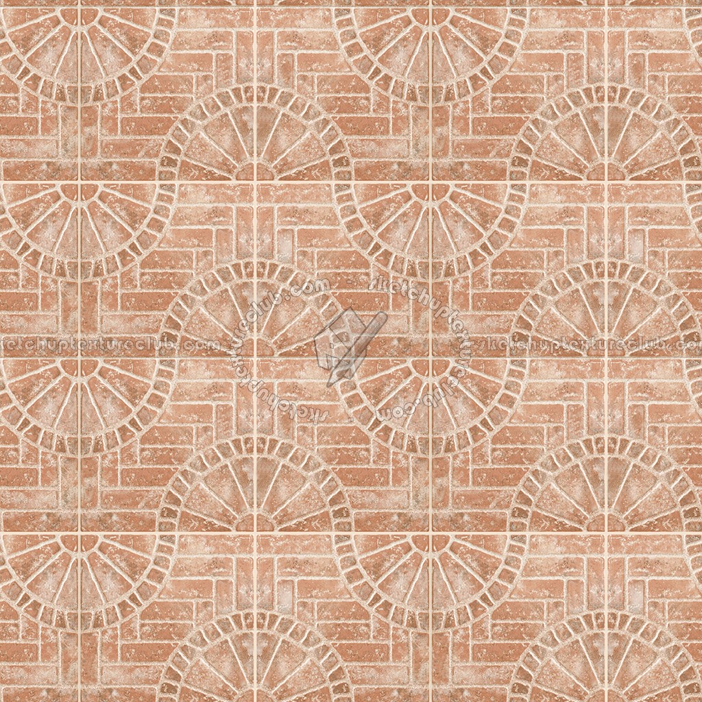 Textures   -   ARCHITECTURE   -   PAVING OUTDOOR   -   Terracotta   -   Blocks mixed  - Paving cotto rose window texture seamless 06635 (seamless)
