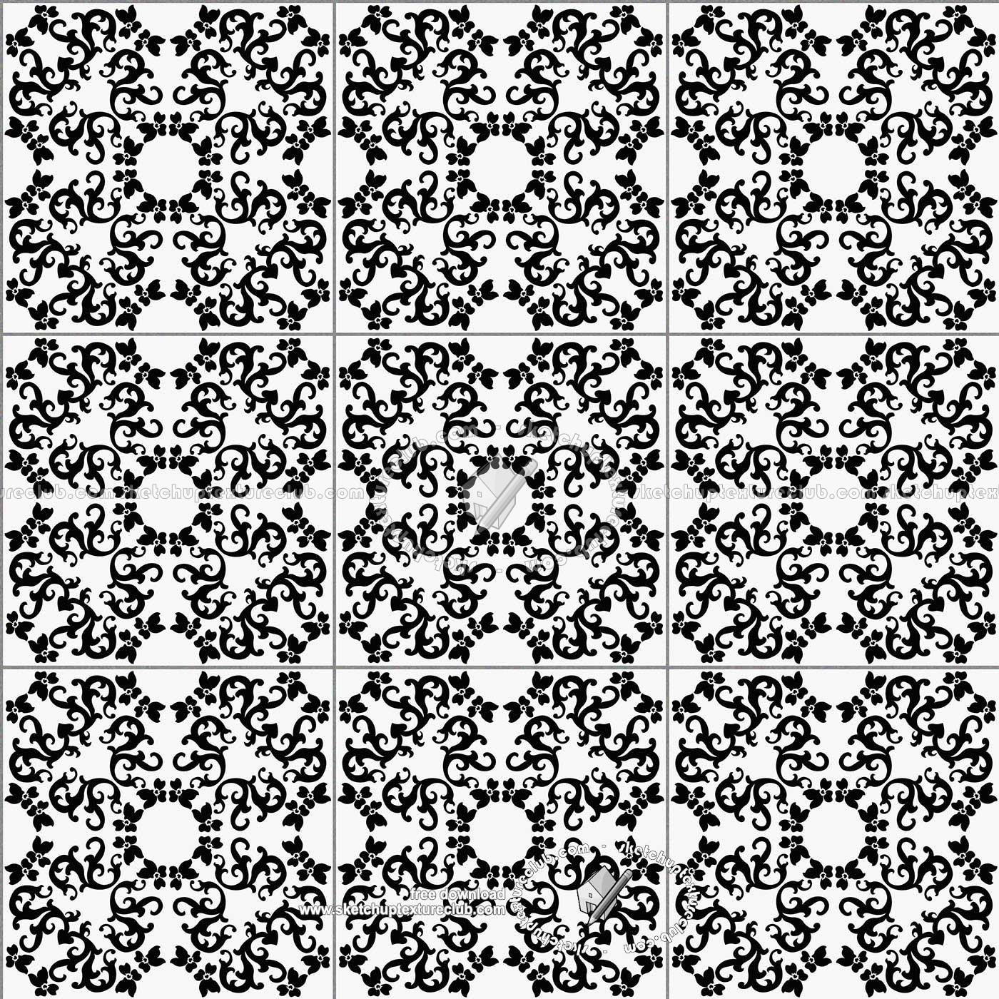 Textures   -   ARCHITECTURE   -   TILES INTERIOR   -   Ornate tiles   -   Mixed patterns  - Ceramic ornate tile texture seamless 20319 (seamless)