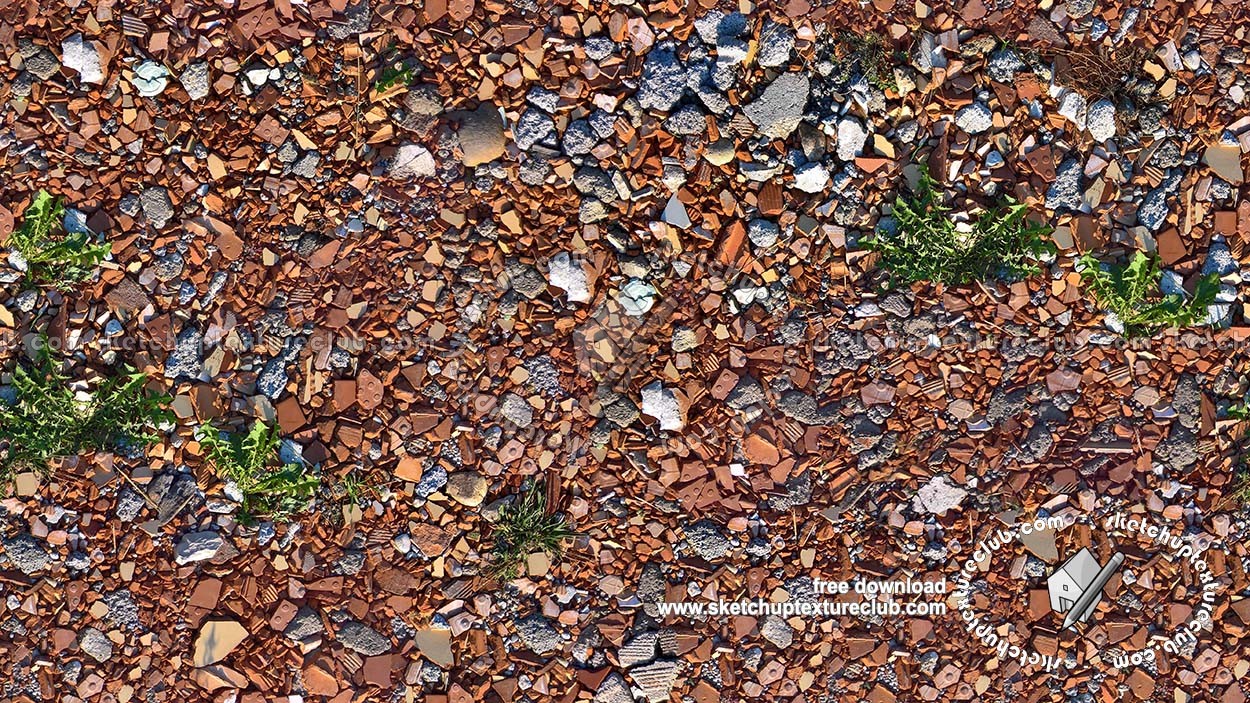 Textures - NATURE ELEMENTS - SOIL - Ground - Ground with shards of brick texture seamless 18181 (seamless)