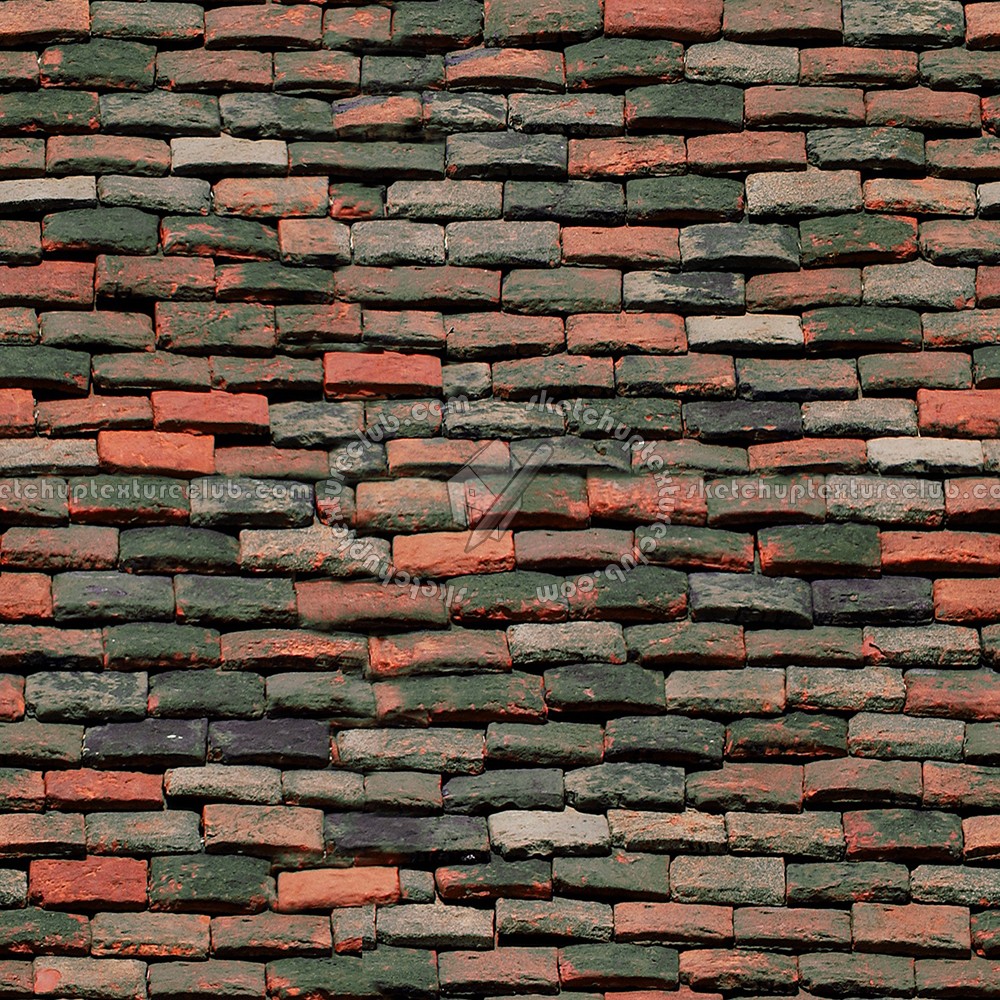 Textures - ARCHITECTURE - ROOFINGS - Flat roofs - Old flat clay roof tiles texture seamless 03587 (seamless)