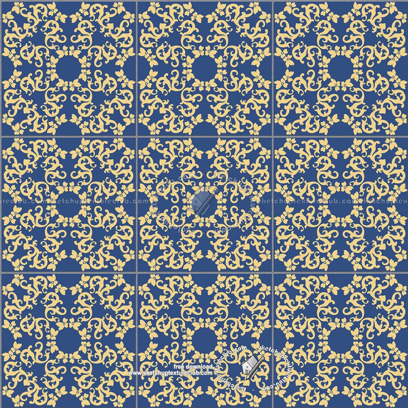 Textures - ARCHITECTURE - TILES INTERIOR - Ornate tiles - Mixed patterns - Ceramic ornate tile texture seamless 20320 (seamless)