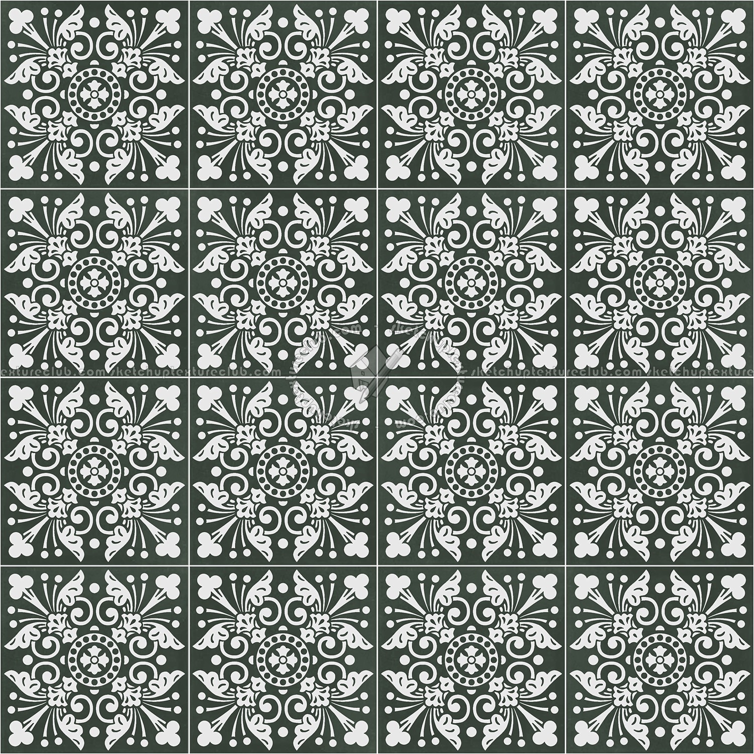 Textures - ARCHITECTURE - TILES INTERIOR - Cement - Encaustic - Victorian - Victorian cement floor tile texture seamless 13725 (seamless)