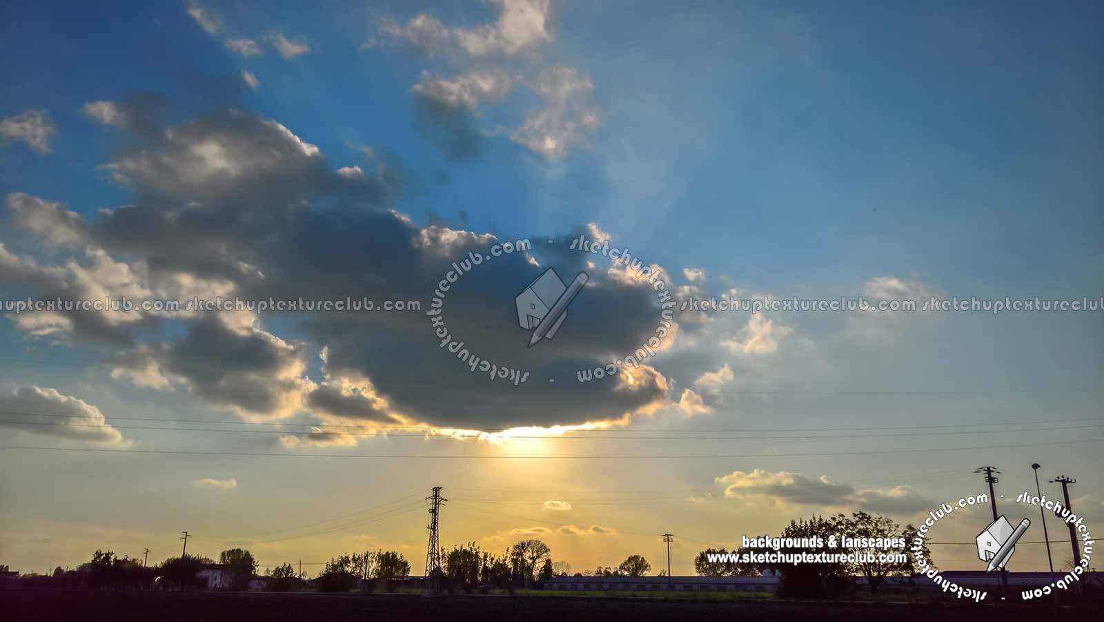 Textures - BACKGROUNDS & LANDSCAPES - SUNRISES & SUNSETS - Autumn sunset with countryside background 21014