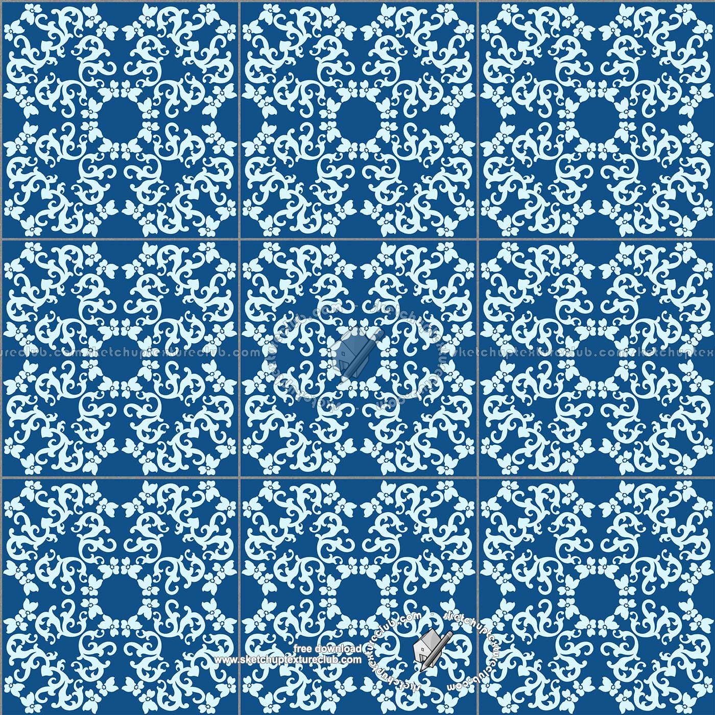 Textures - ARCHITECTURE - TILES INTERIOR - Ornate tiles - Mixed patterns - Ceramic ornate tile texture seamless 20322 (seamless)