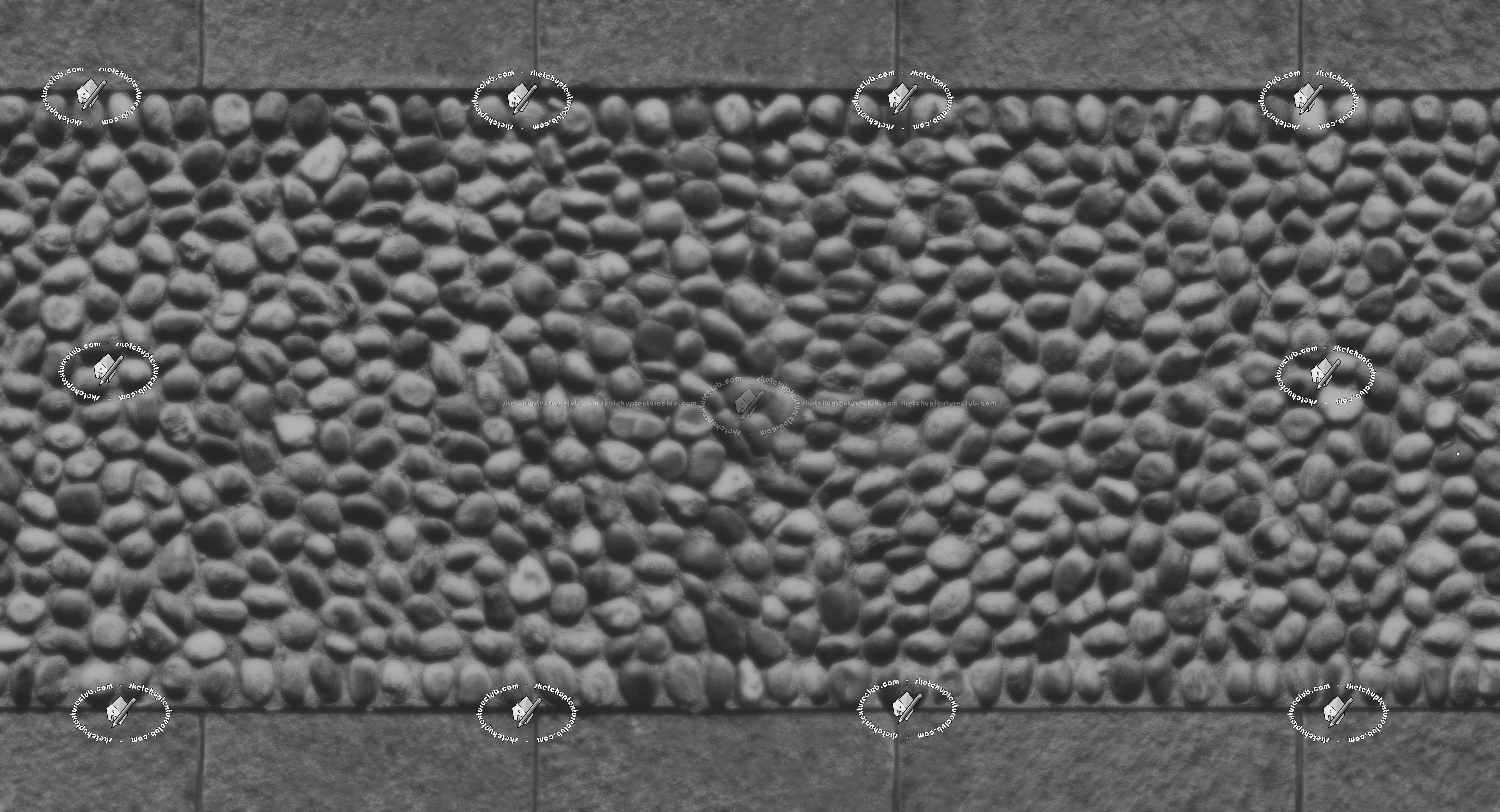 Textures   -   ARCHITECTURE   -   ROADS   -   Paving streets   -   Rounded cobble  - Street paving rounded cobblestone texture seamless 21263 - Displacement