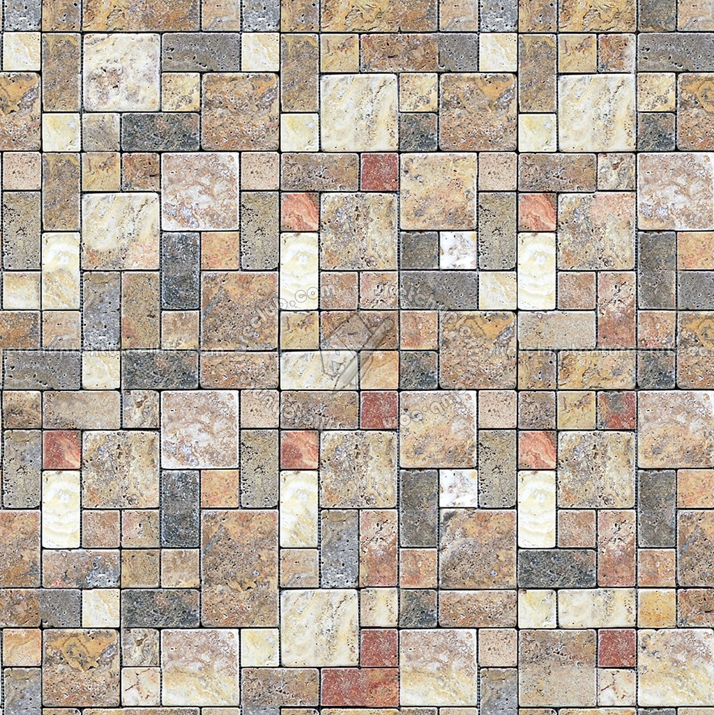 Textures - ARCHITECTURE - PAVING OUTDOOR - Marble - Travertine mixed color paving outdoor texture seamless 17844 (seamless)