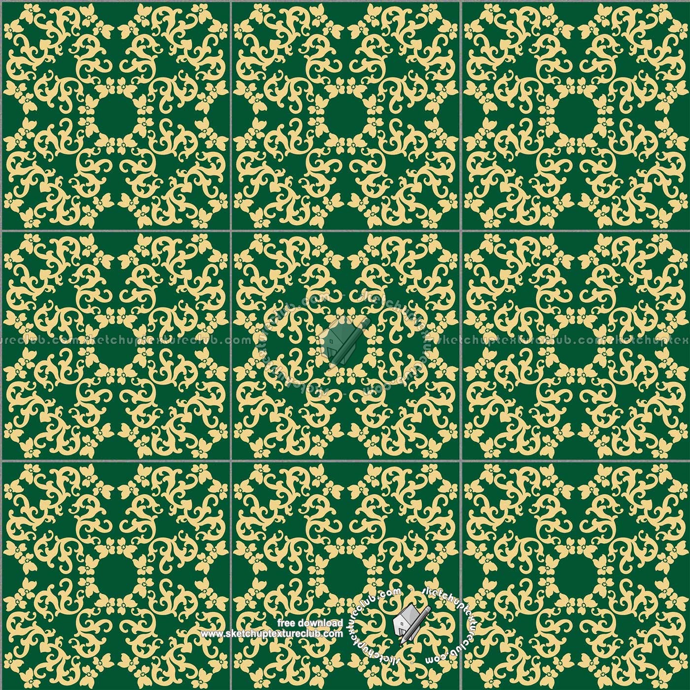 Textures   -   ARCHITECTURE   -   TILES INTERIOR   -   Ornate tiles   -   Mixed patterns  - Ceramic ornate tile texture seamless 20324 (seamless)