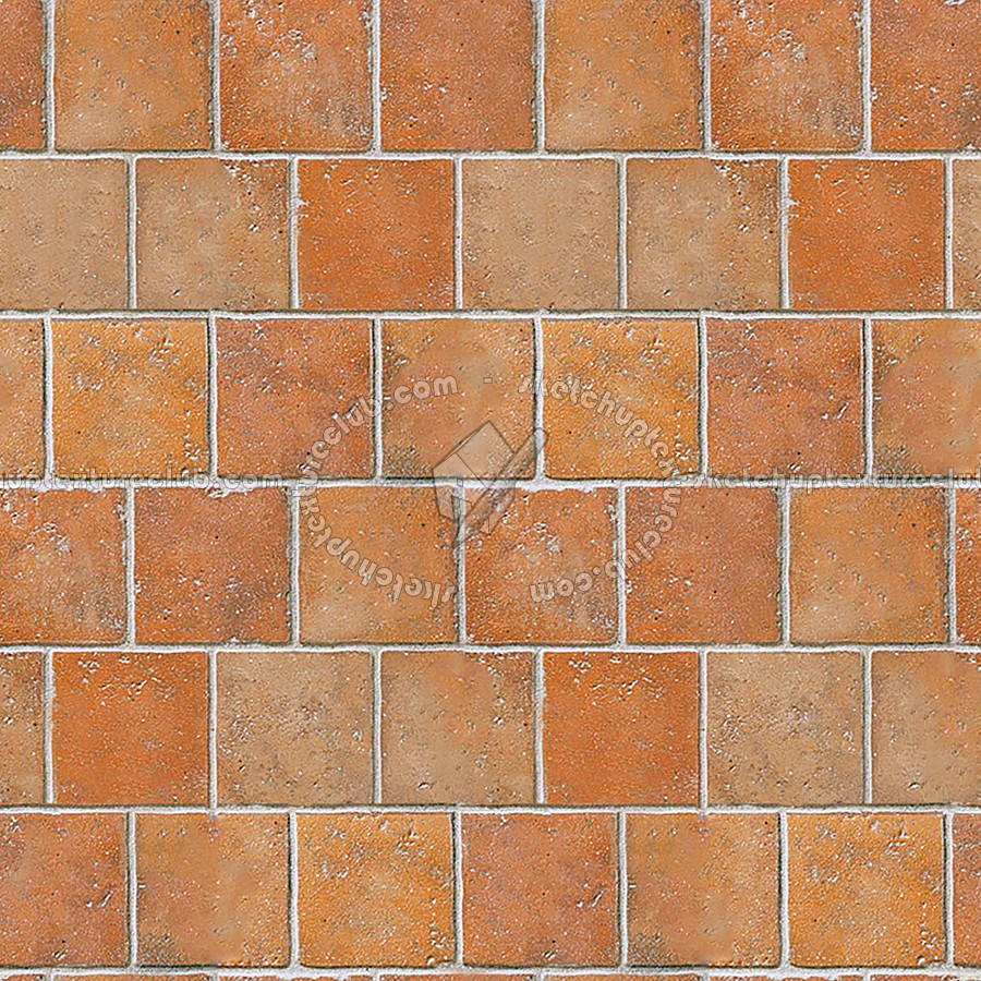 Textures - ARCHITECTURE - PAVING OUTDOOR - Terracotta - Blocks regular - Cotto paving outdoor regular blocks texture seamless 06713 (seamless)