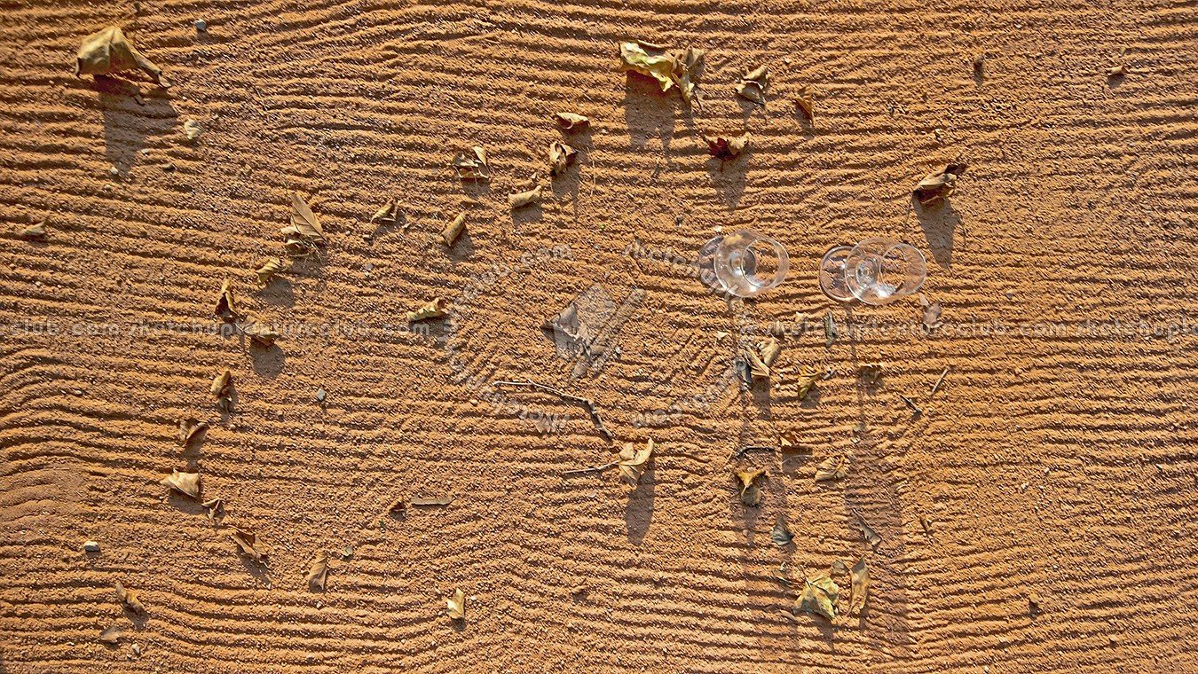Textures   -   NATURE ELEMENTS   -   SAND  - Yellow sand with glasses and leaves texture 17525