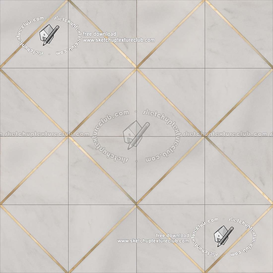 Textures - ARCHITECTURE - TILES INTERIOR - Marble tiles - White - Geometric pattern white marble floor tile texture seamless 19334 (seamless)