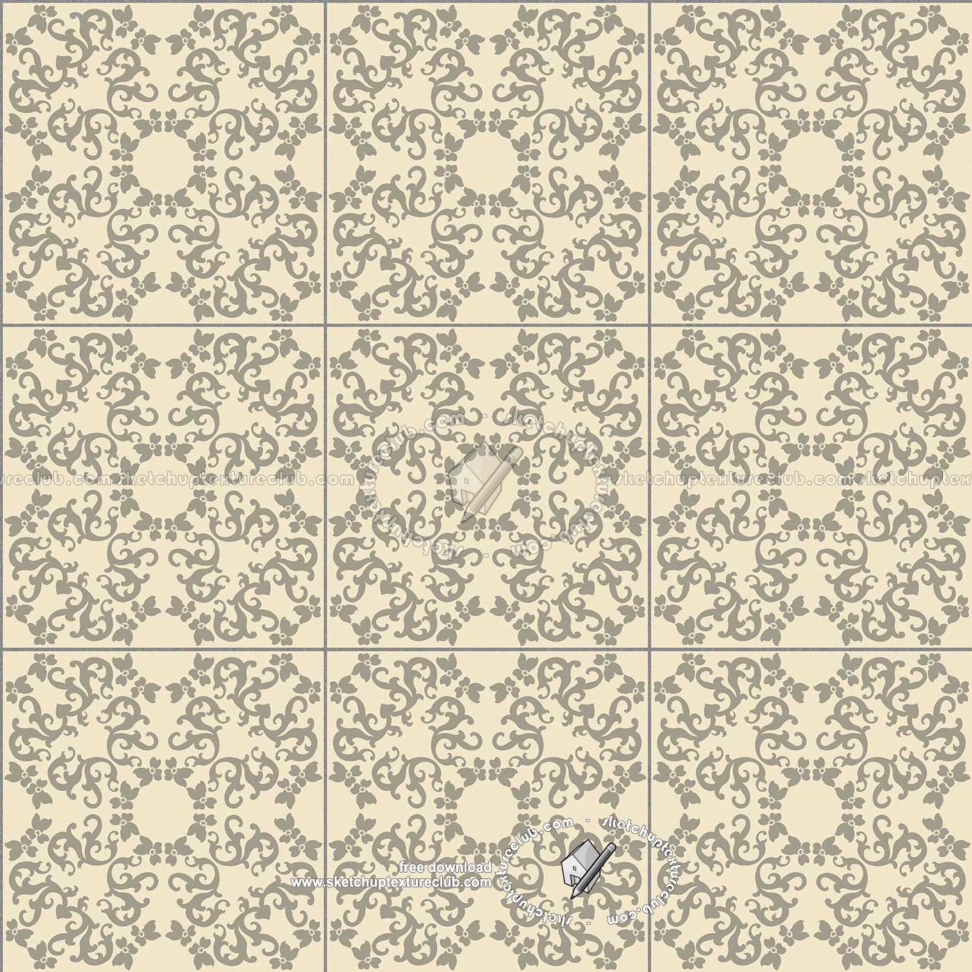 Textures - ARCHITECTURE - TILES INTERIOR - Ornate tiles - Mixed patterns - Ceramic ornate tile texture seamless 20329 (seamless)