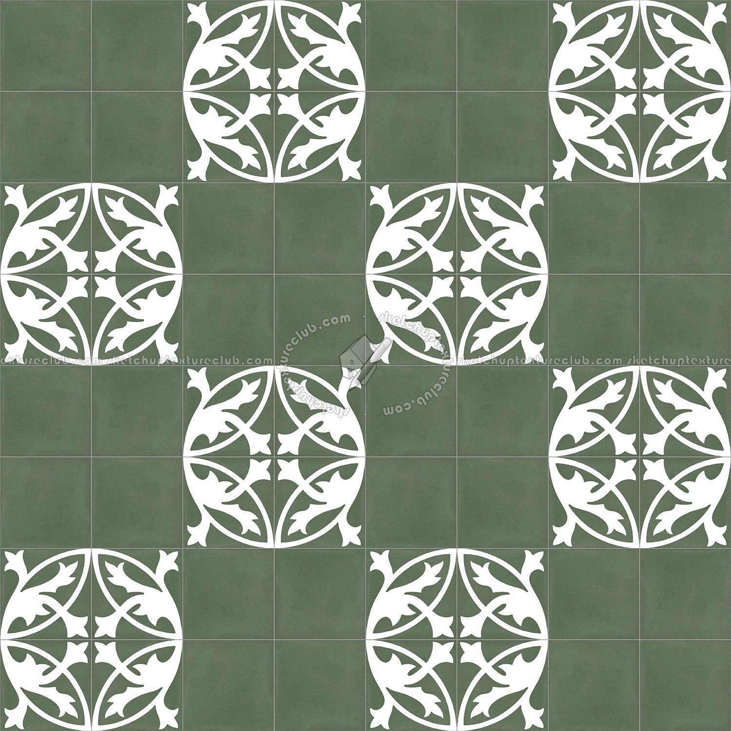 Textures - ARCHITECTURE - TILES INTERIOR - Cement - Encaustic - Encaustic - Traditional encaustic cement ornate tile texture seamless 13514 (seamless)