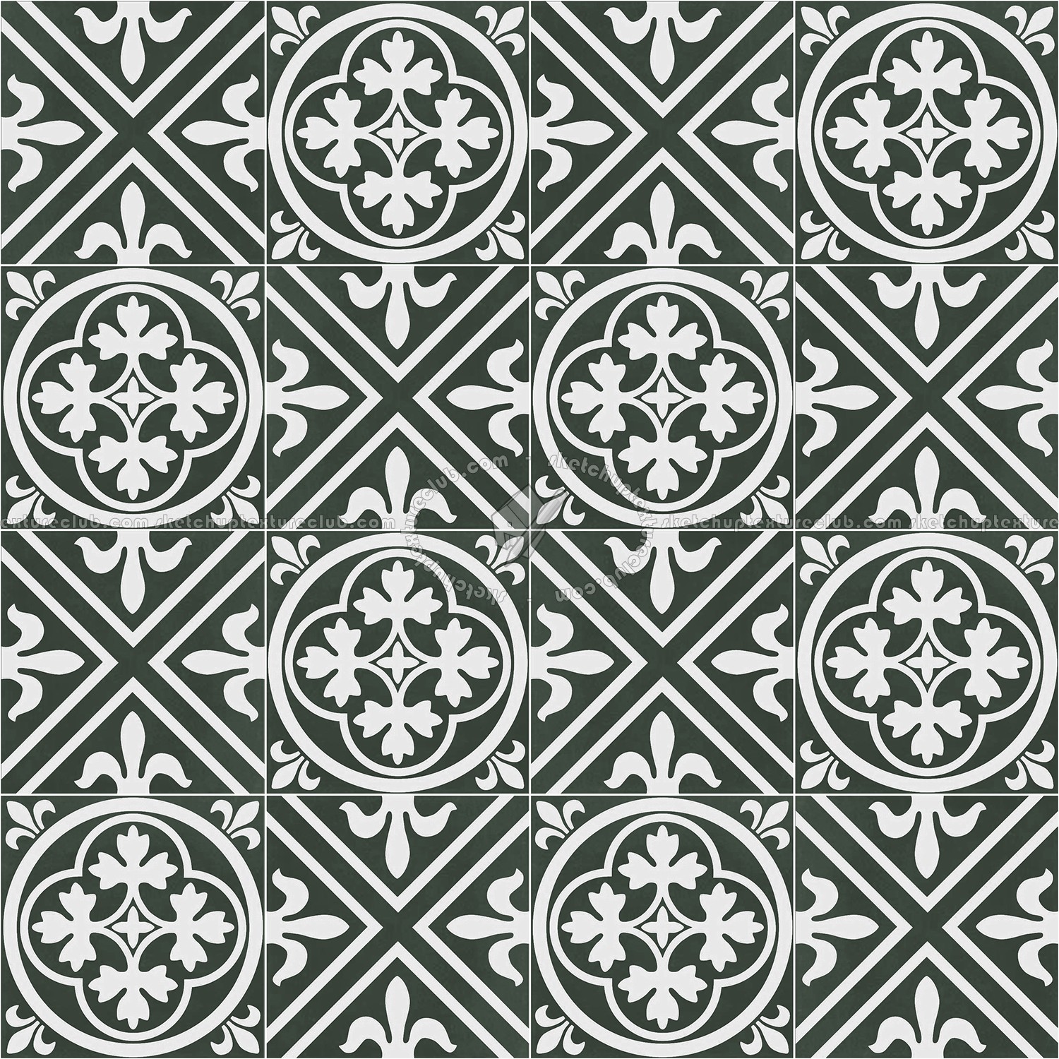 Textures   -   ARCHITECTURE   -   TILES INTERIOR   -   Cement - Encaustic   -   Victorian  - Victorian cement floor tile texture seamless 13733 (seamless)