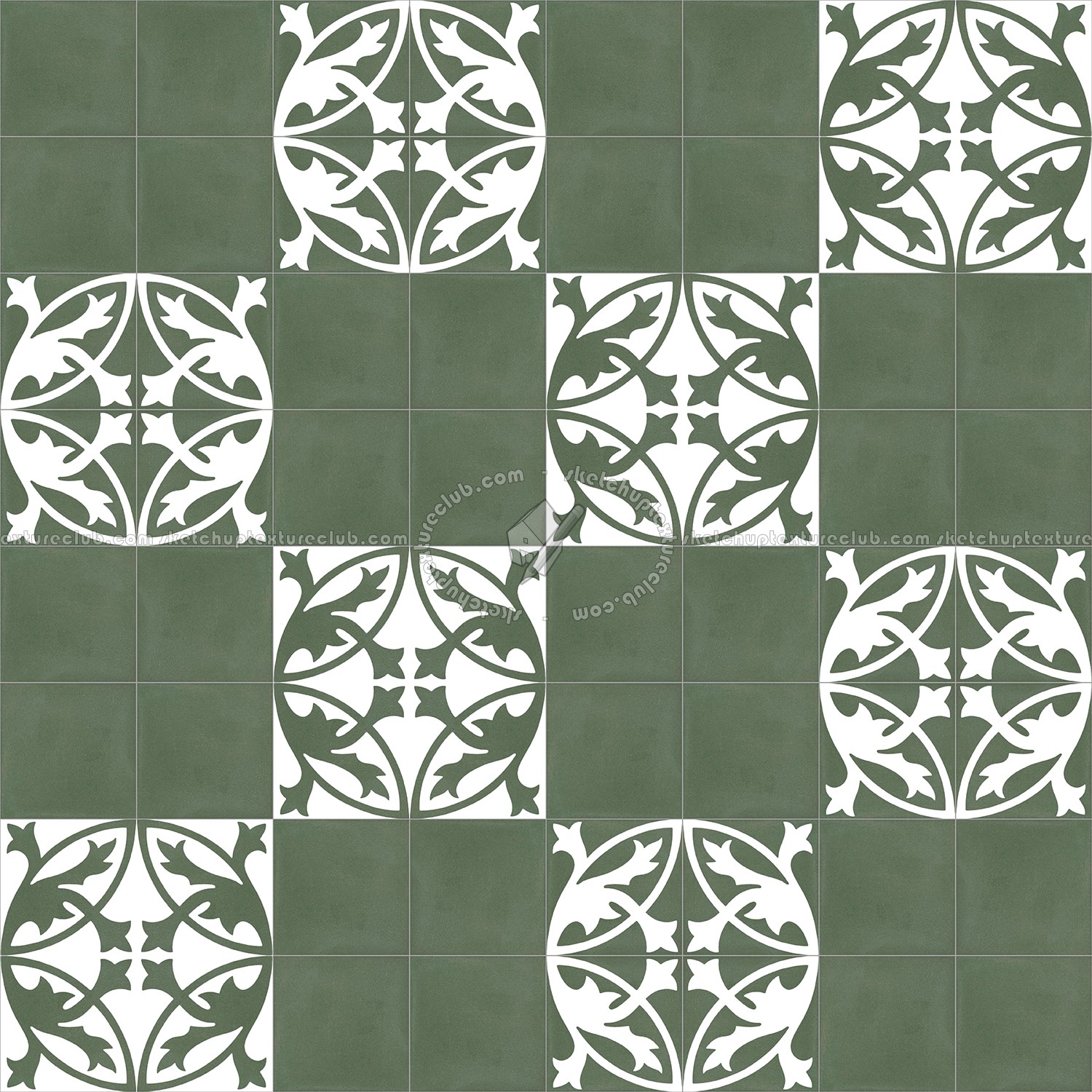 Textures - ARCHITECTURE - TILES INTERIOR - Cement - Encaustic - Encaustic - Traditional encaustic cement ornate tile texture seamless 13515 (seamless)