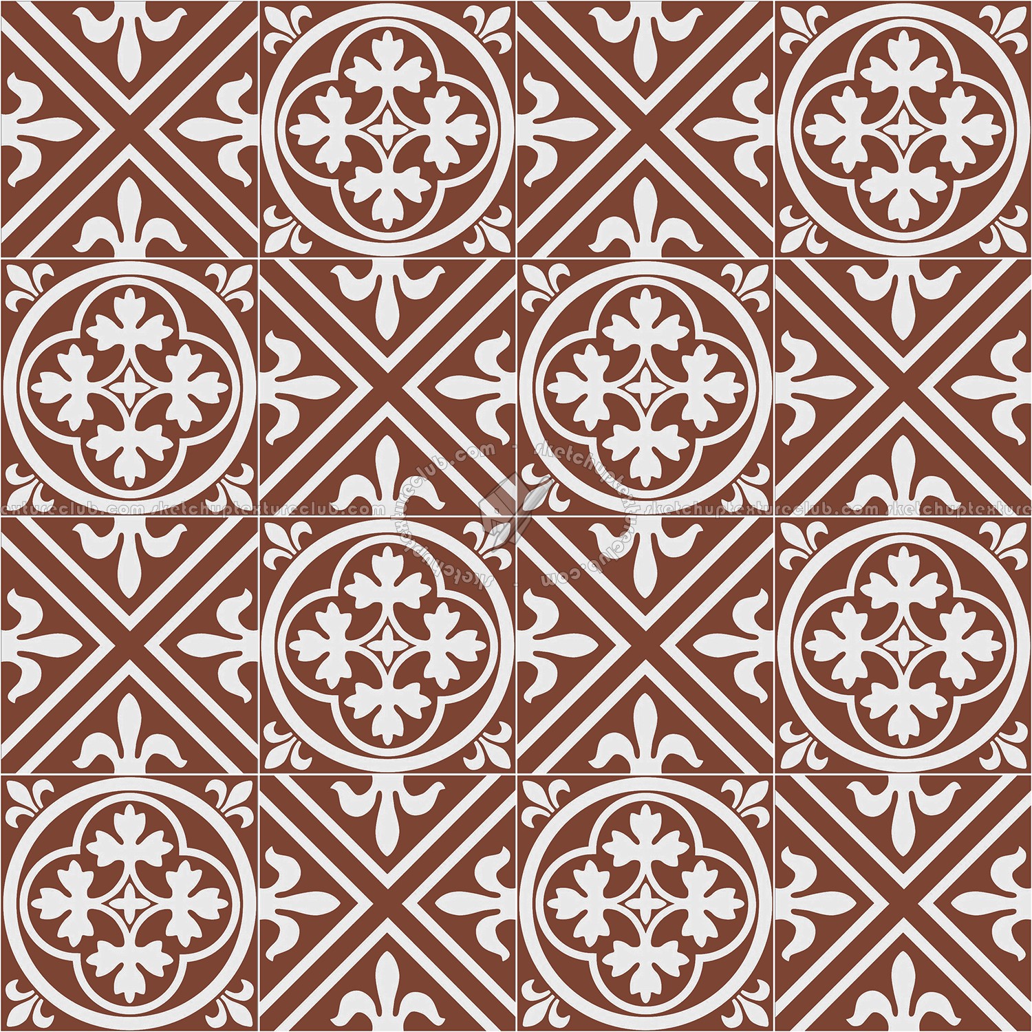 Textures   -   ARCHITECTURE   -   TILES INTERIOR   -   Cement - Encaustic   -   Victorian  - Victorian cement floor tile texture seamless 13734 (seamless)