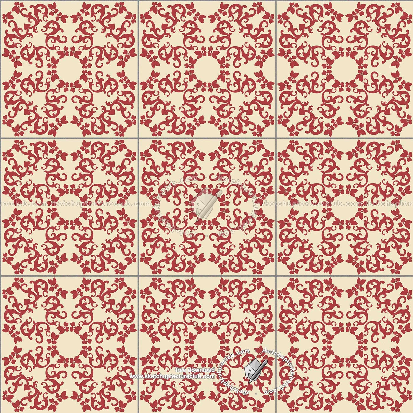 Textures - ARCHITECTURE - TILES INTERIOR - Ornate tiles - Mixed patterns - Ceramic ornate tile texture seamless 20331 (seamless)