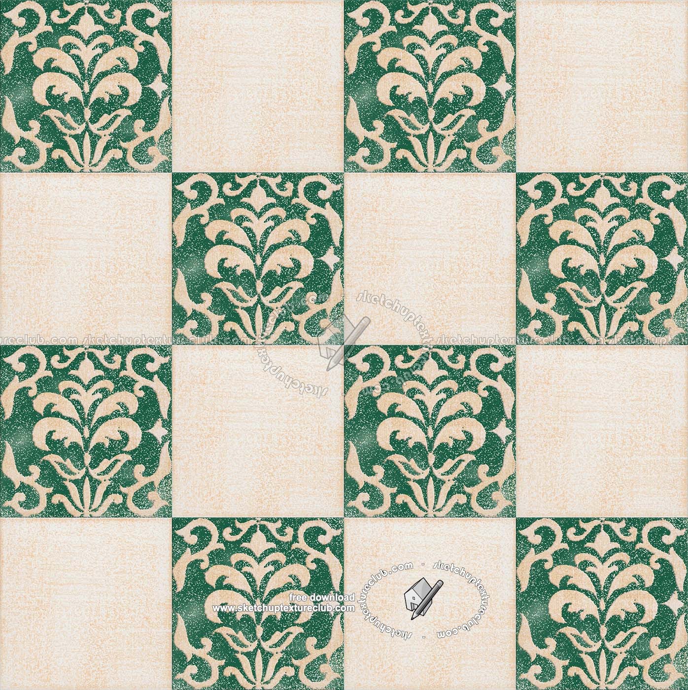 Textures - ARCHITECTURE - TILES INTERIOR - Ornate tiles - Mixed patterns - Relief ornate ceramic tile texture seamless 20332 (seamless)