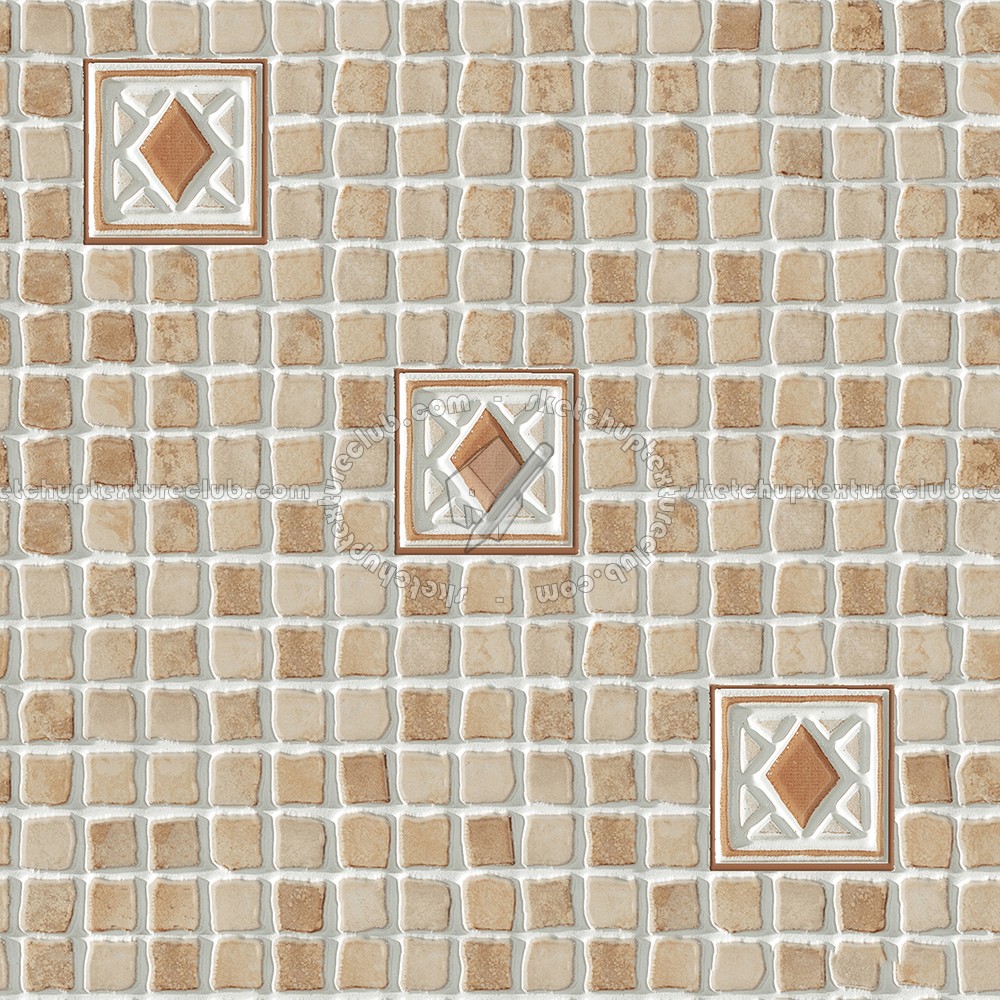 Textures   -   ARCHITECTURE   -   TILES INTERIOR   -   Mosaico   -   Mixed format  - Hand painted mosaic tile texture seamless 15617 (seamless)
