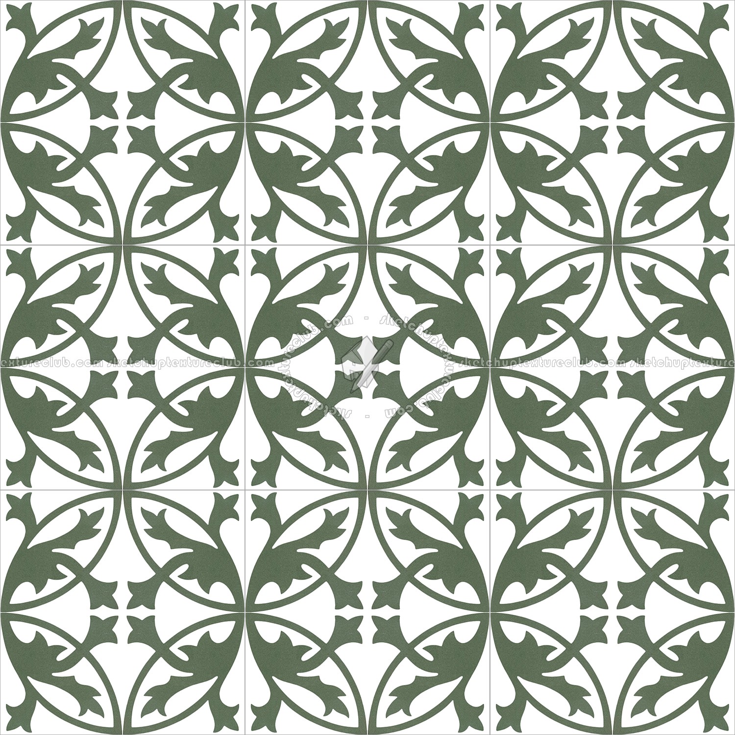 Textures - ARCHITECTURE - TILES INTERIOR - Cement - Encaustic - Encaustic - Traditional encaustic cement ornate tile texture seamless 13519 (seamless)