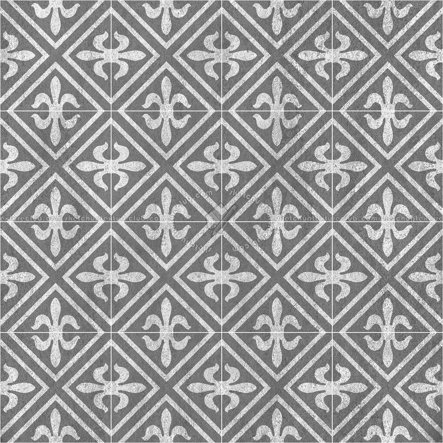 Textures - ARCHITECTURE - TILES INTERIOR - Cement - Encaustic - Victorian - Victorian cement floor tile texture seamless 13738 (seamless)