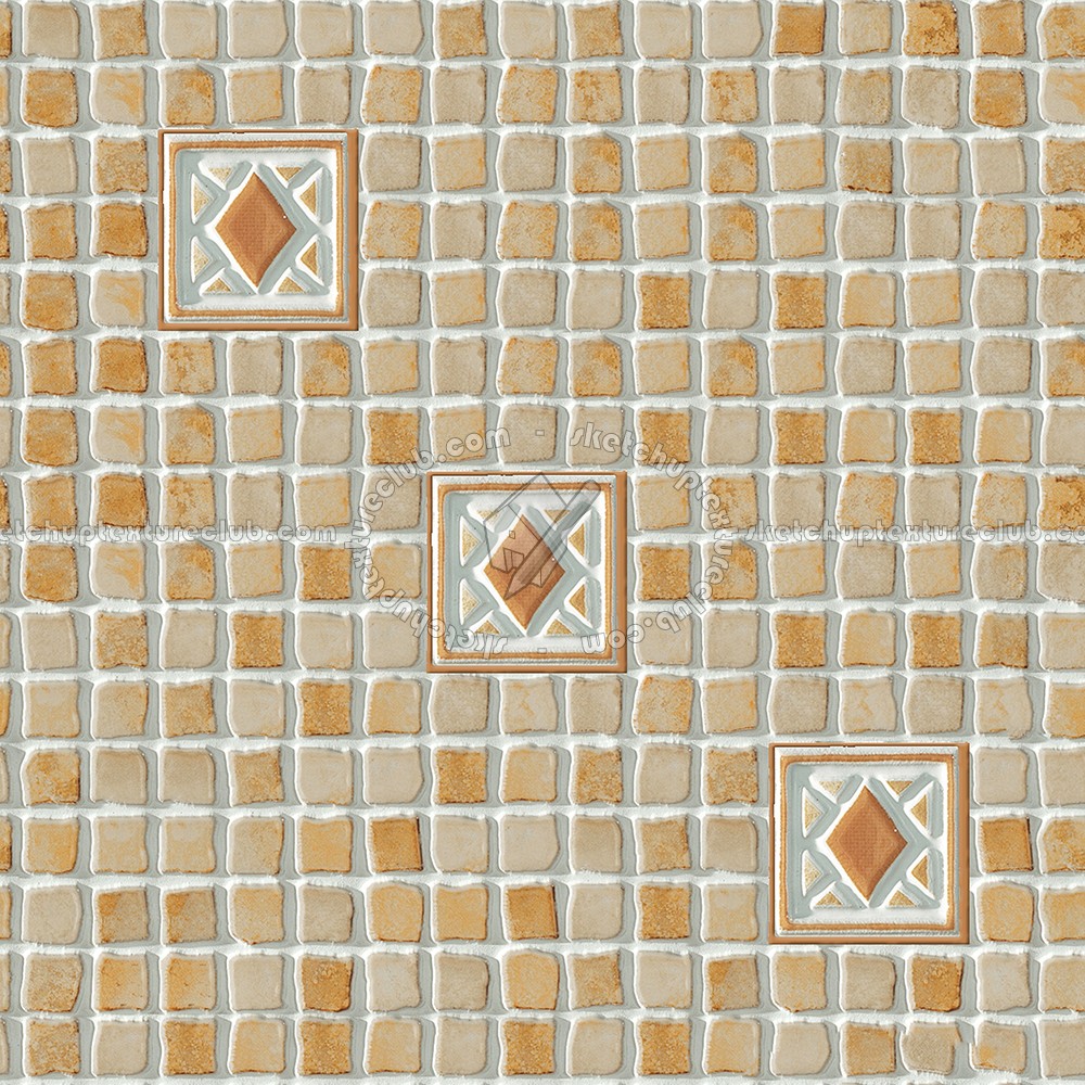 Textures   -   ARCHITECTURE   -   TILES INTERIOR   -   Mosaico   -   Mixed format  - Hand painted mosaic tile texture seamless 15619 (seamless)