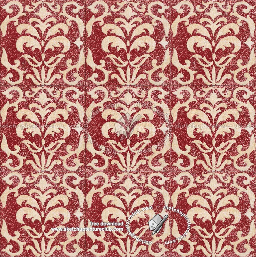 Textures - ARCHITECTURE - TILES INTERIOR - Ornate tiles - Mixed patterns - Relief ornate ceramic tile texture seamless 20336 (seamless)