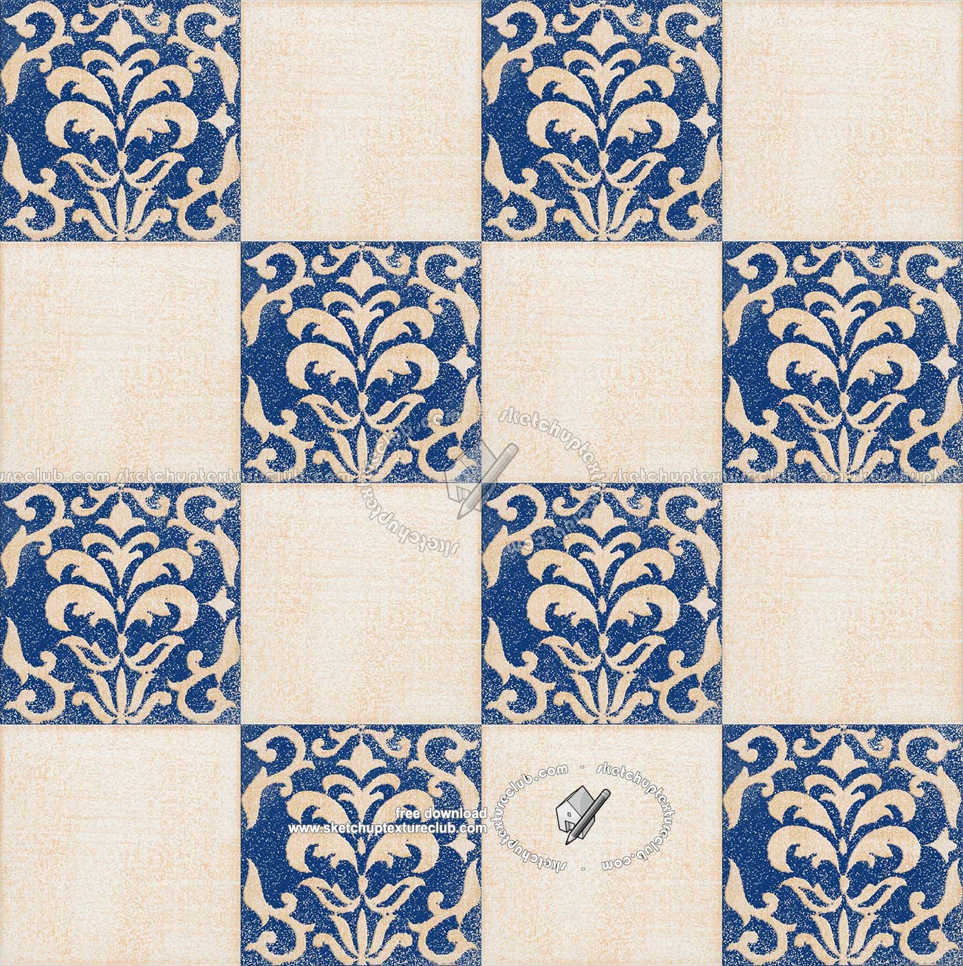 Textures - ARCHITECTURE - TILES INTERIOR - Ornate tiles - Mixed patterns - Relief ornate ceramic tile texture seamless 20339 (seamless)