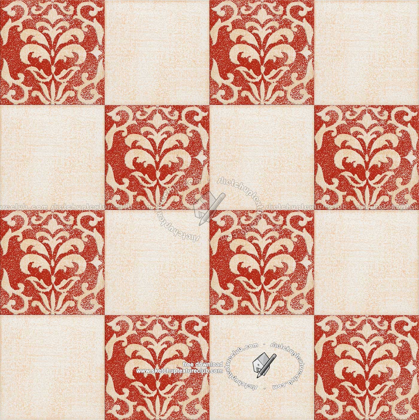 Textures   -   ARCHITECTURE   -   TILES INTERIOR   -   Ornate tiles   -   Mixed patterns  - Relief ornate ceramic tile texture seamless 20341 (seamless)