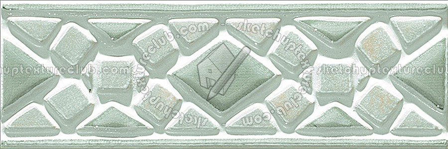 Textures - ARCHITECTURE - TILES INTERIOR - Mosaico - Mixed format - Border hand painted mosaic tile texture seamless 15627 (seamless)