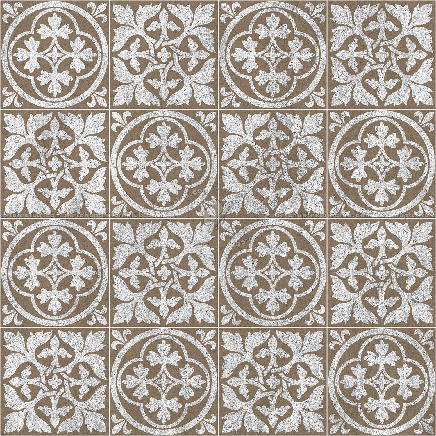 Textures   -   ARCHITECTURE   -   TILES INTERIOR   -   Cement - Encaustic   -   Victorian  - Victorian cement floor tile texture seamless 13747 (seamless)